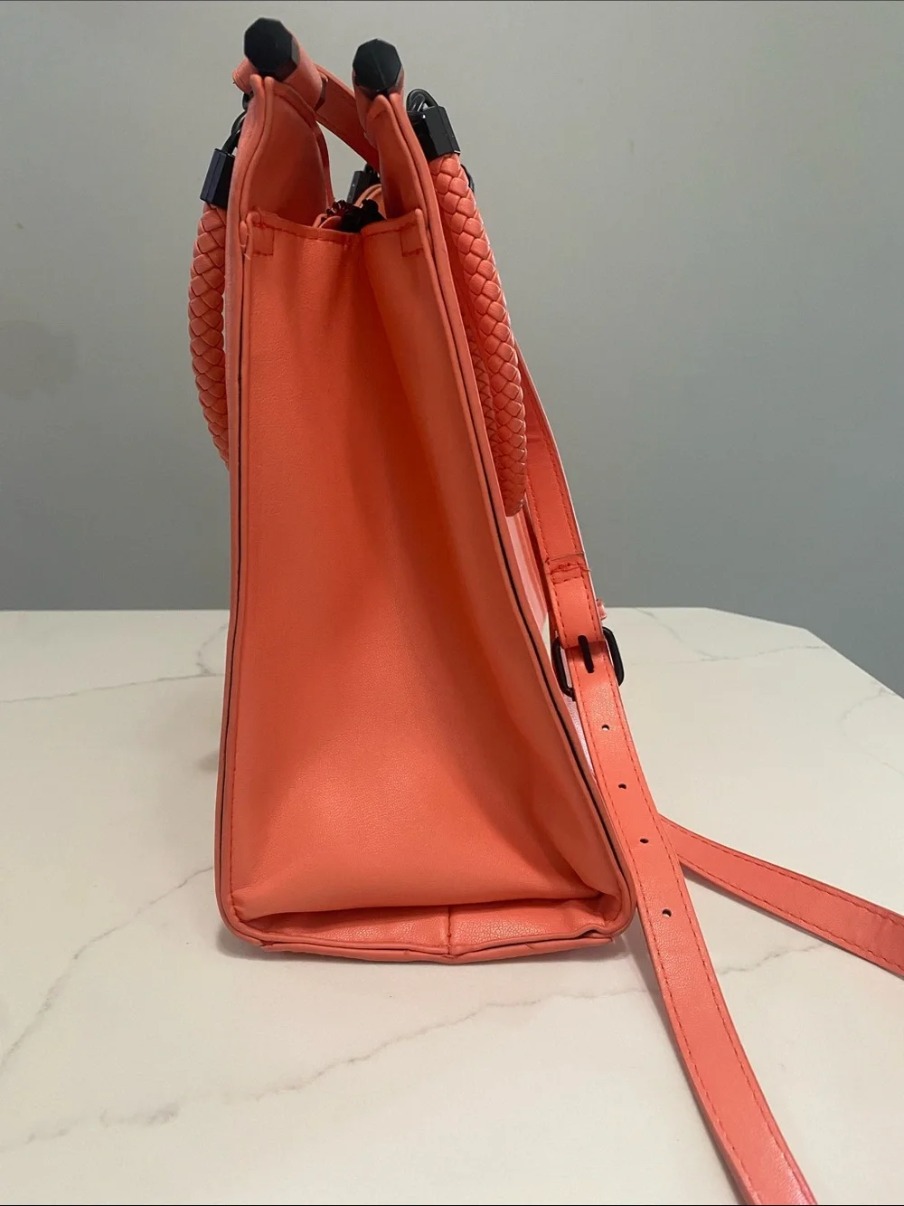 Badgley Mischka Coral Structured Tote with Braided Handle Women - Picture 3 of 12
